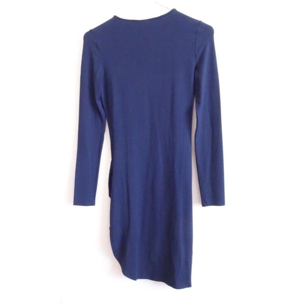 Twenty Montreal Women's Navy Blue Ruched Long Sleeve Dress Sz S NWT 189